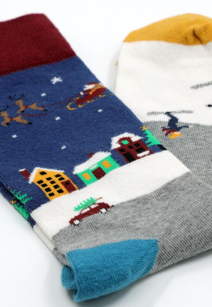 Șosete Bărbătești Organice Fără Cusătură ,albastre cu animatii , Engros